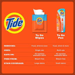 Tide To Go wipes showing compact size for wallets and purses