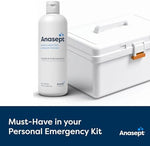 Close up of Anasept bottle label showing wound care instructions