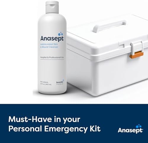 Close up of Anasept bottle label showing wound care instructions