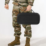 BaoFeng portable radio hard shell organizer case packed securely with two handheld transceivers and cables