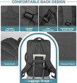 AREYTECO travel daypack back panel showing ergonomic mesh and luggage strap