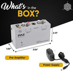 Complete home audio setup interface with twelve volt power adapter input