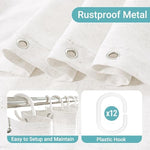 Bottom hem layout showing the embedded weighted wire feature for straight hanging privacy protection.