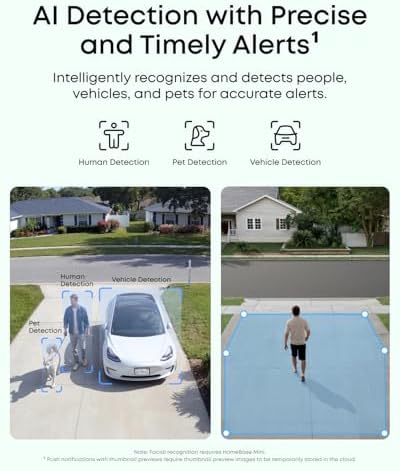 Eufy Security eufyCam C35 white variant retail packaging box showing smart AI detection features