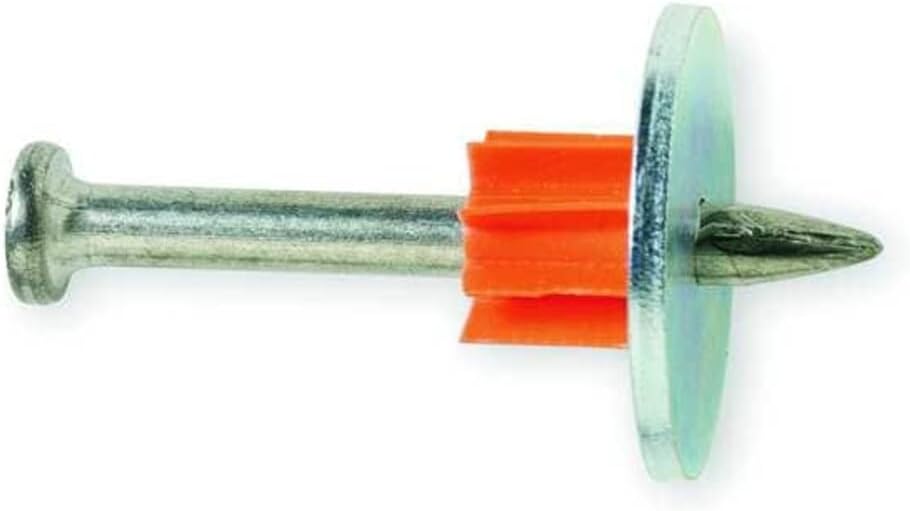 Ramset fastener pin with washer front view commercial hardware