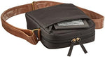 Caseable Kindle travel pouch back view highlighting accessory pockets and adjustable shoulder strap