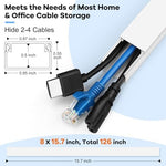 ZhiYo cable management kit showing paintable wire covers blending into a living room wall.