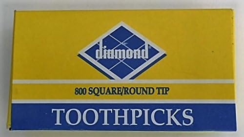 Diamond Square/Round Tip Toothpicks - One (1) box of 800 Toothpicks - Image 1