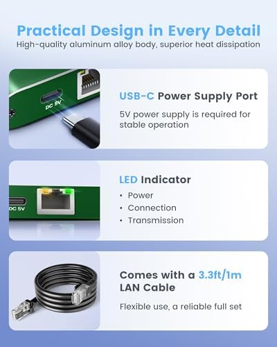 Newcare gigabit network adapter top down view