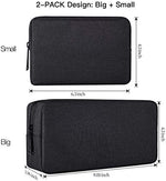 Interior view of imComor portable soft carrying case displaying mesh pockets holding chargers and power adapter.