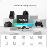Premium flash storage bundle layout including adapters for smart home security cameras