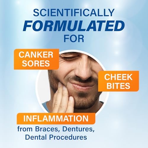 Orajel oral pain relief mouthwash for canker sores back label