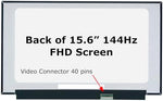 SCREENARAMA laptop LCD LED replacement display showing the 40-pin connector layout on the reverse side.