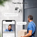 Oculview dual security camera package showing compact design and simple wall mounting hardware accessories