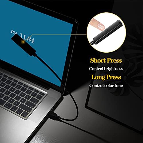 Oriemars adjustable computer lamp plugged into a portable power bank