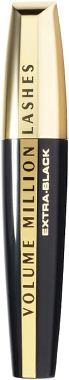 L'Oreal Volume Million Lashes Extra Black shade swatch on fair skin background