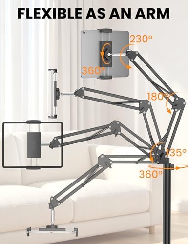 SteelStorm premium smartphone and tablet holder stand showing the stable non slip metal base foundation.