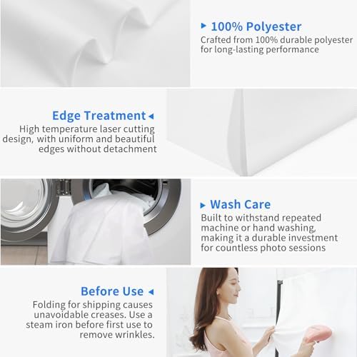 HEMMOTOP matte white non reflective backdrop cloth for portrait shoots