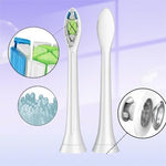 Black electric toothbrush replacement heads compatible with Philips Sonicare handles.