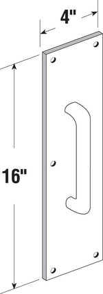 Prime-Line J 4643 door pull plate with round handle closeup