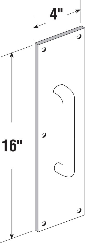 Prime-Line J 4643 door pull plate with round handle closeup