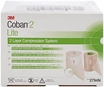 Two rolls of 3M Coban 2 Lite showing the white foam comfort layer and tan cohesive bandage.