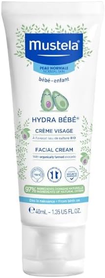 Mustela Hydra Bebe Facial Cream With Vitamin E - 40ml | Nourishing Face Lotion for Normal Skin | Hypoallergenic, Long-Lasting Hydration with Sweet Almond & Jojoba Oil | baby Face moisturizer - Image 1