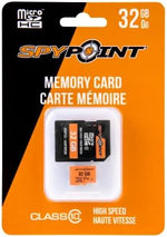 Spypoint Micro SDHC retail packaging for outdoor trail cameras