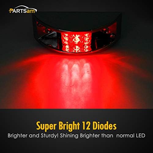Back view of the Partsam chrome armored LED side marker showing the two wire lead and ground design