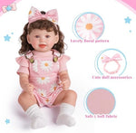 Babeside doll clothes set including pink floral overalls and headband