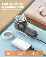 POPCHOSE fabric shaver accessories including USB cable and spare blades