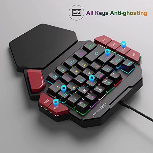 MageGee gaming keypad with RGB lighting effects active