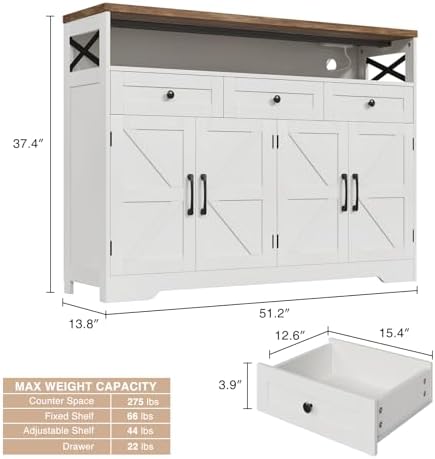 FiveWillowise white kitchen pantry cabinet with barn doors