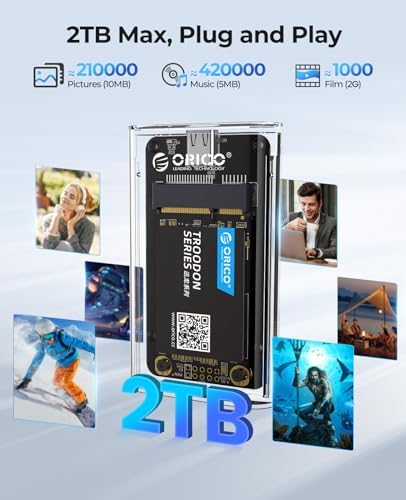 Orico high speed five gigabits per second mSATA enclosure side angle view