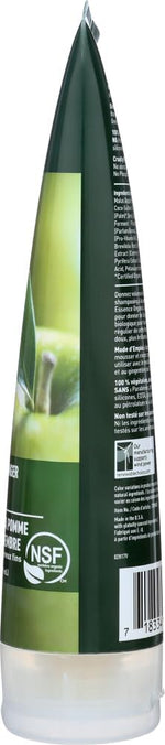 Desert Essence hair care bottle back view with instructions