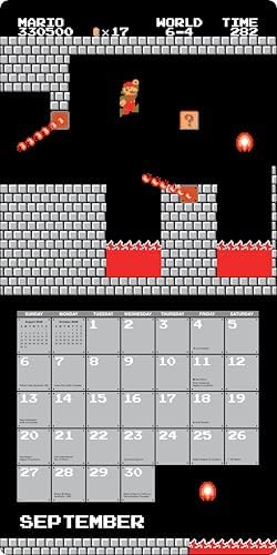 Super Mario Bros. 8-Bit Retro 2026 Wall Calendar + 6 Bonus Die-cut Notecards - Image 6