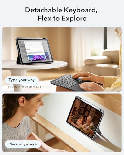 ESR slim hybrid tablet cover showing the ergonomic twenty degree writing and sketching setup