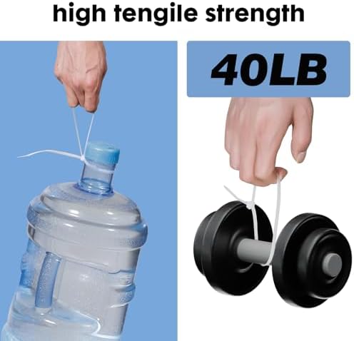 Rezosy industrial strength clear cable ties bundle demonstrating flexible nylon 66 material strength.