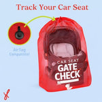 Parent placing car seat into J.L. Childress gate check cover