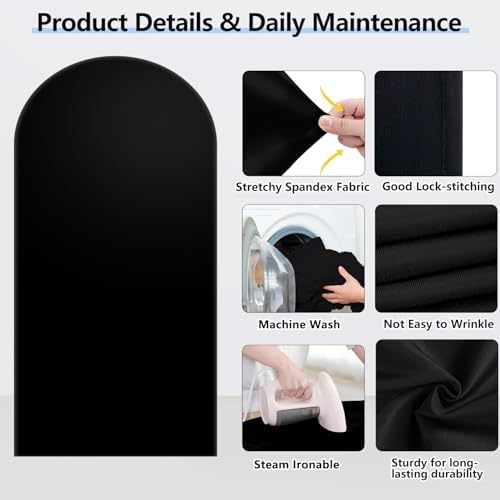 Hemmotop black background cover wrinkle free surface under bright stage lighting