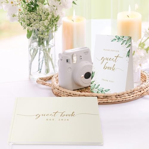 1DOT2 wedding guest book open with lined and blank pages