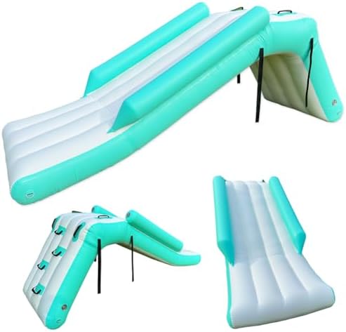 Included electric air pump for inflatable pontoon slide