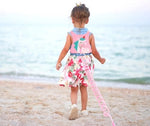 Detailed view of the child safety leash locking mechanism