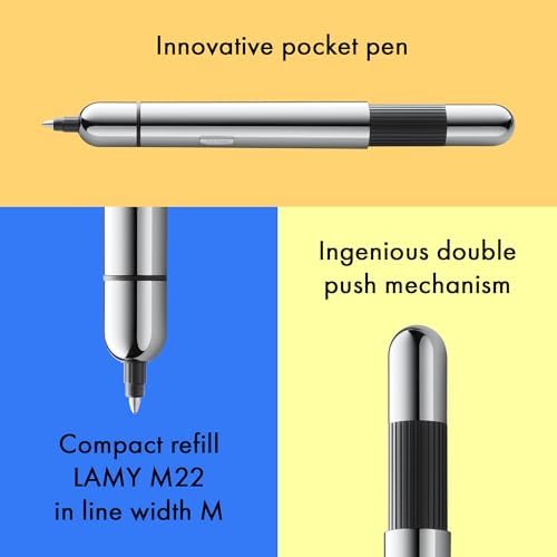 Lamy Pico Ball Point Pen Chrome with M22 black refill - Image 7