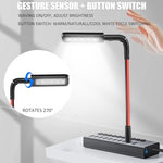 Glovion gesture sensing laptop lamp with hand waving near sensor to turn on light
