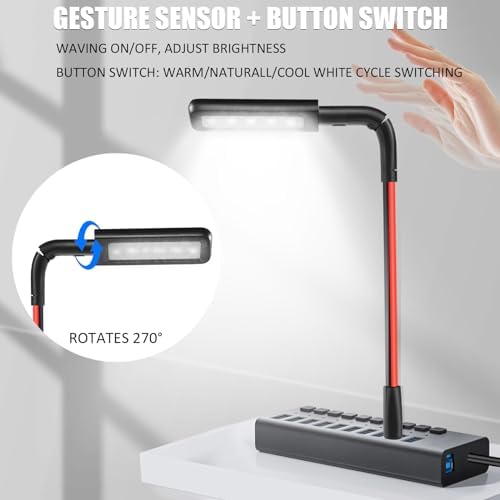Glovion gesture sensing laptop lamp with hand waving near sensor to turn on light