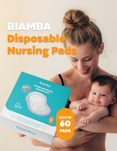 Individual packaging of Biamba disposable nursing pads for travel