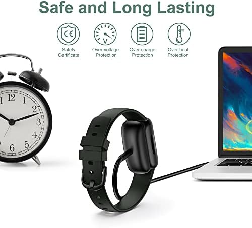 Mixblu fitness tracker charging accessory cord plugged into a standard laptop port