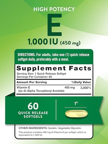 Authentic Nature's Truth vitamin E supplement bottle on clean background