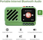 Choyong Voyager internet radio touchscreen interface showing global station navigation menu and artificial intelligence voice search icon
